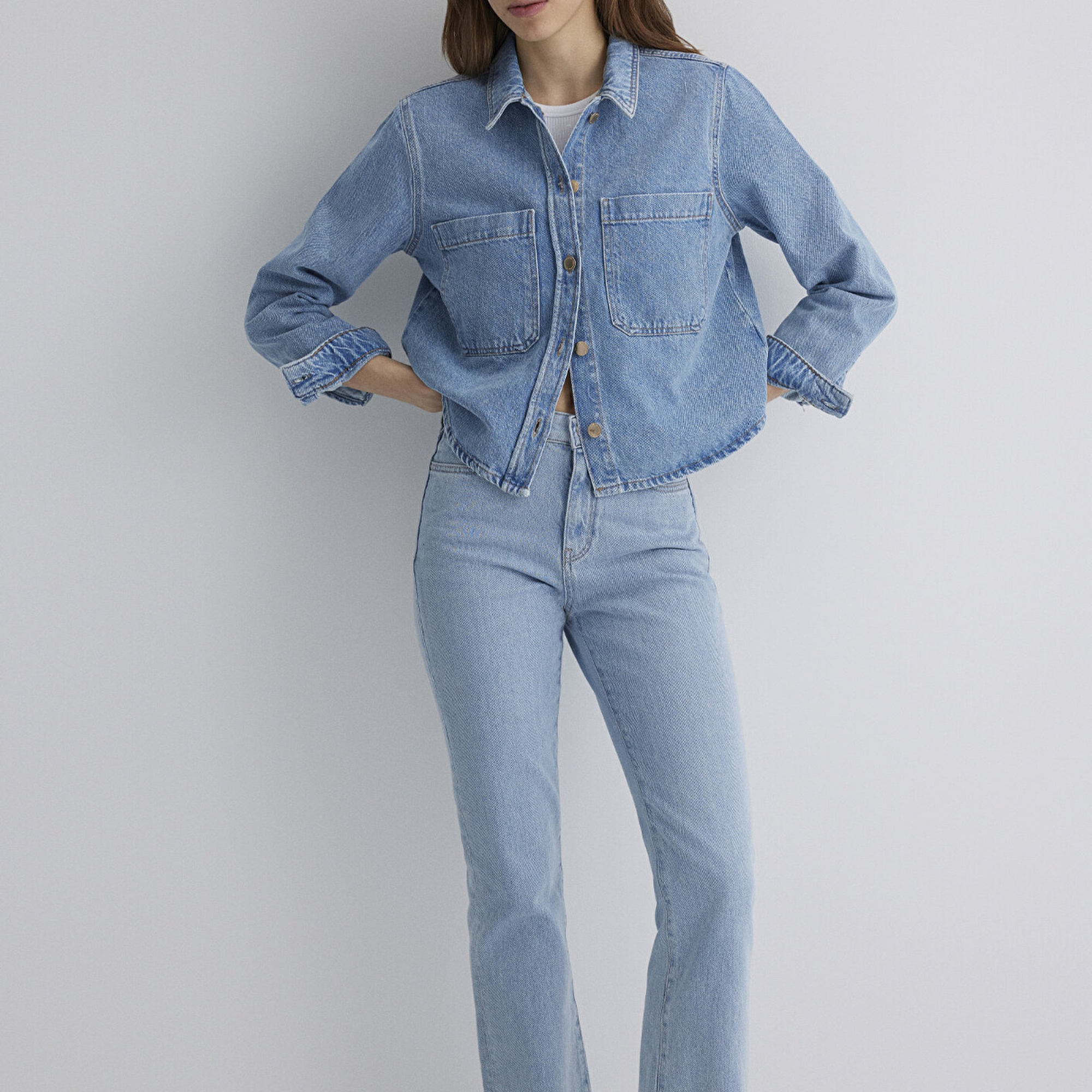 Mavi Paola Mavi Premium Indigo Mavisi Jean Gömlek Crop / Kısa Kesim 1210779-89212