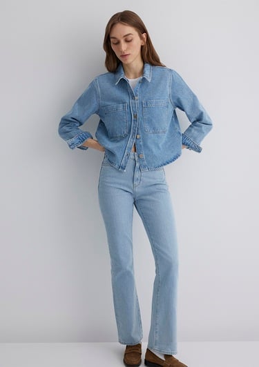  Mavi Paola Mavi Premium Indigo Mavisi Jean Gömlek Crop / Kısa Kesim 1210779-89212