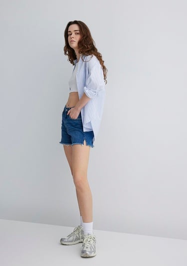  Mavi Heidi 90lar İndigo Mavisi Jean Şort 1410057-88757