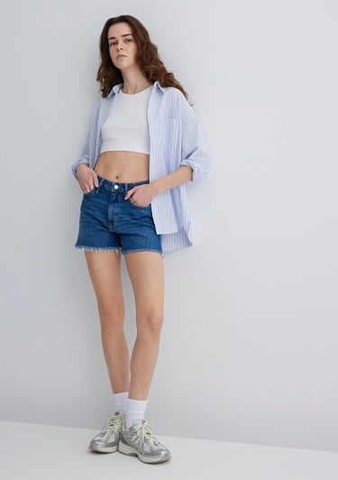  Mavi Heidi 90lar İndigo Mavisi Jean Şort 1410057-88757