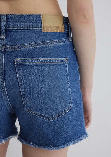  Mavi Heidi 90lar İndigo Mavisi Jean Şort 1410057-88757
