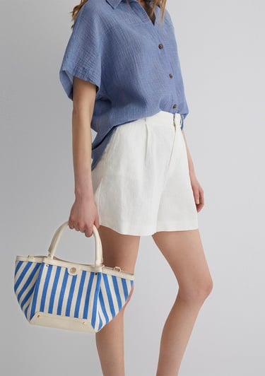  Mavi Mavi Çizgili Omuz Çantası 1913094-22189