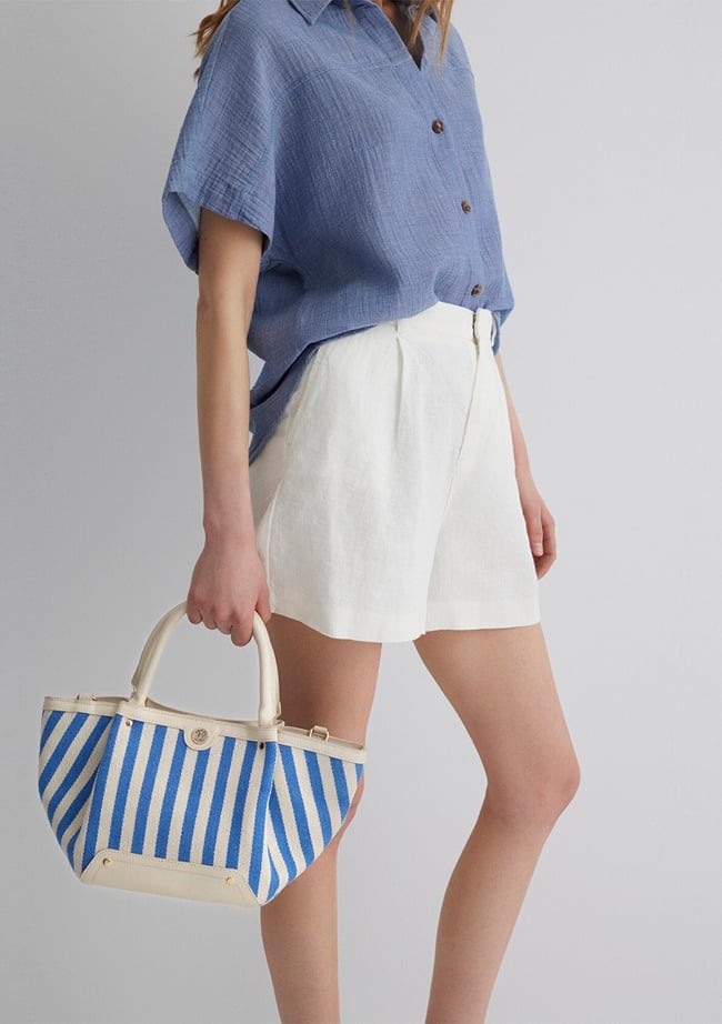  Mavi Mavi Çizgili Omuz Çantası 1913094-22189