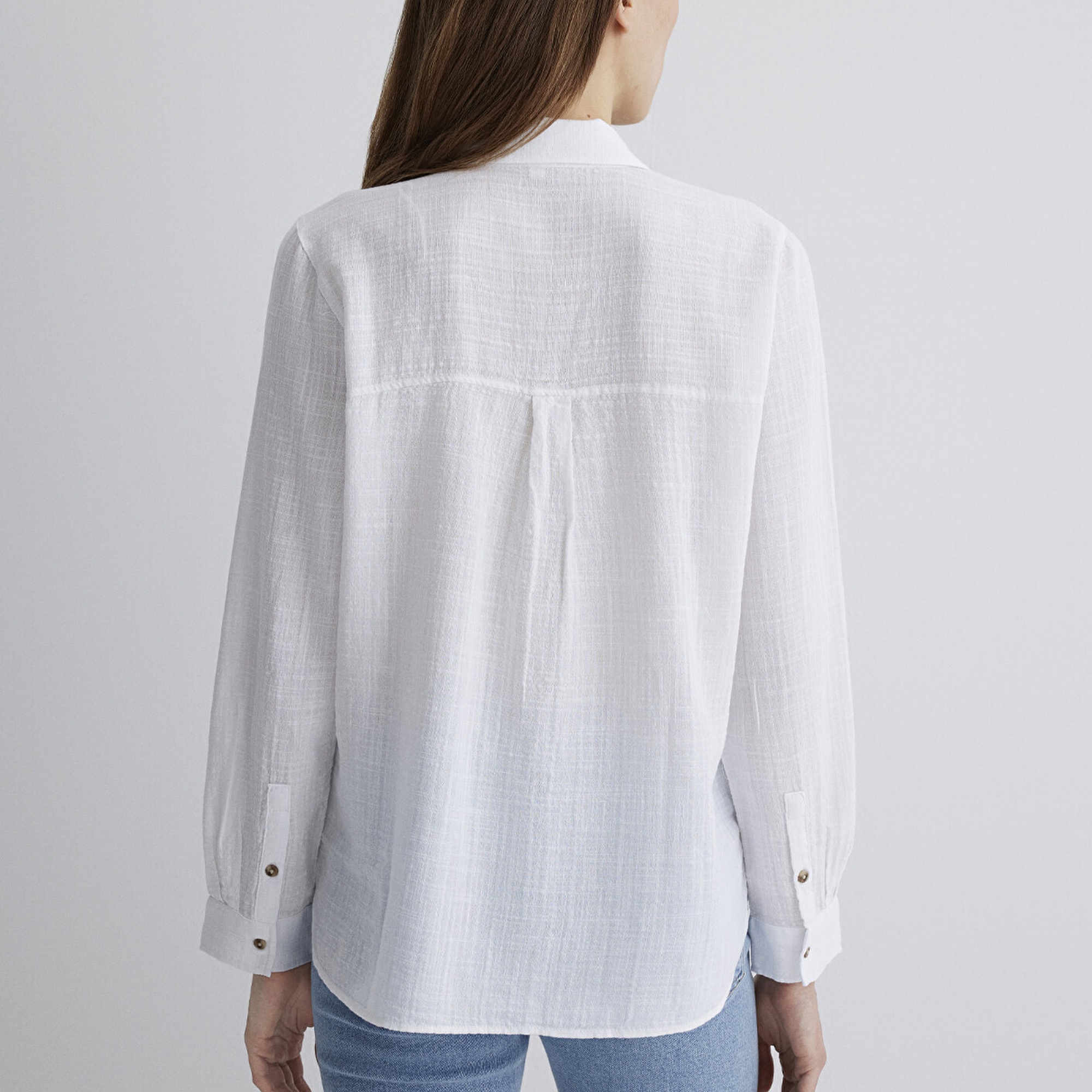 Mavi Beyaz Gömlek Loose Fit / Bol Rahat Kesim 1211114-620