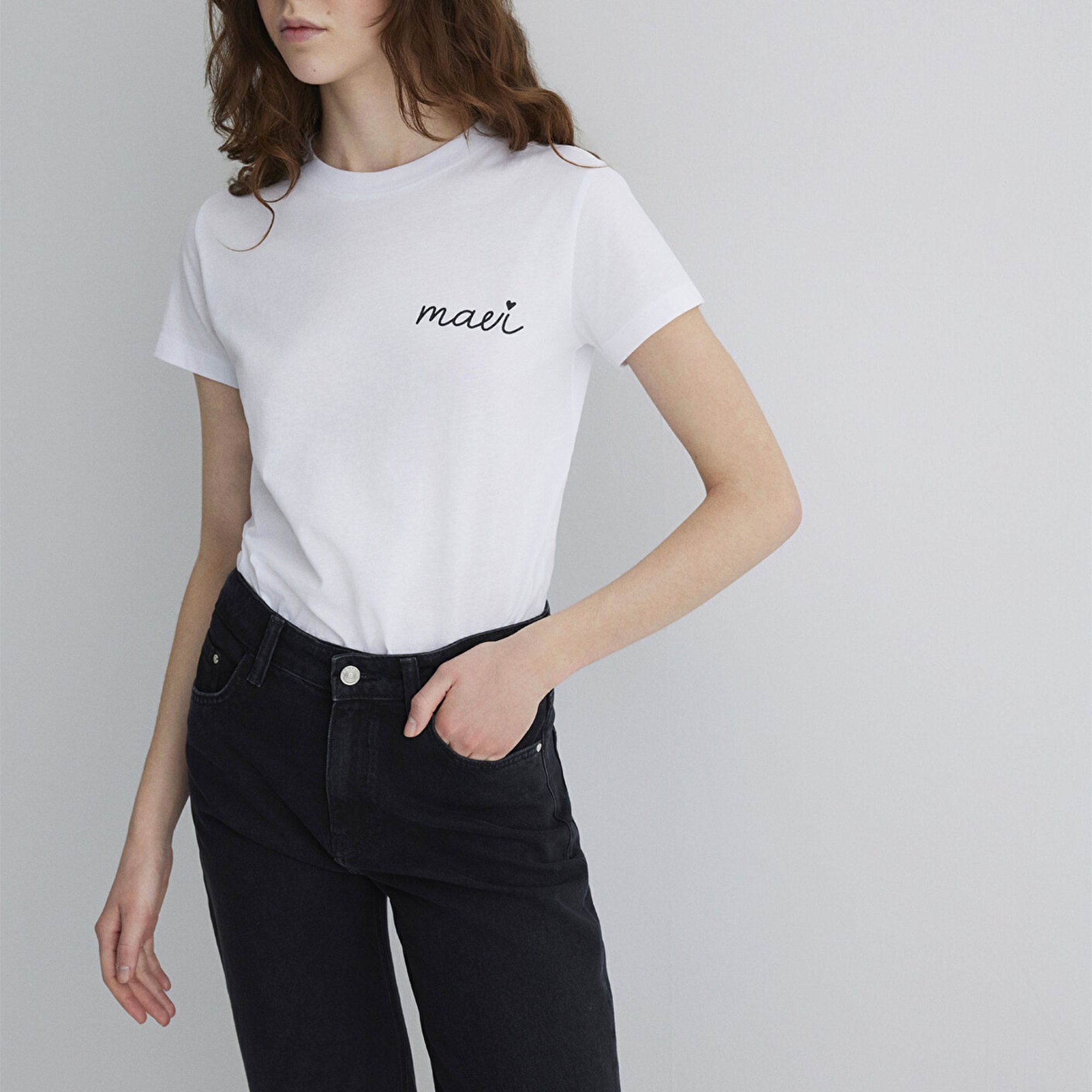 Mavi Mavi Logo Baskılı Beyaz Tişört Semi Slim Fit / Yarı Dar Kesim 1612962-620