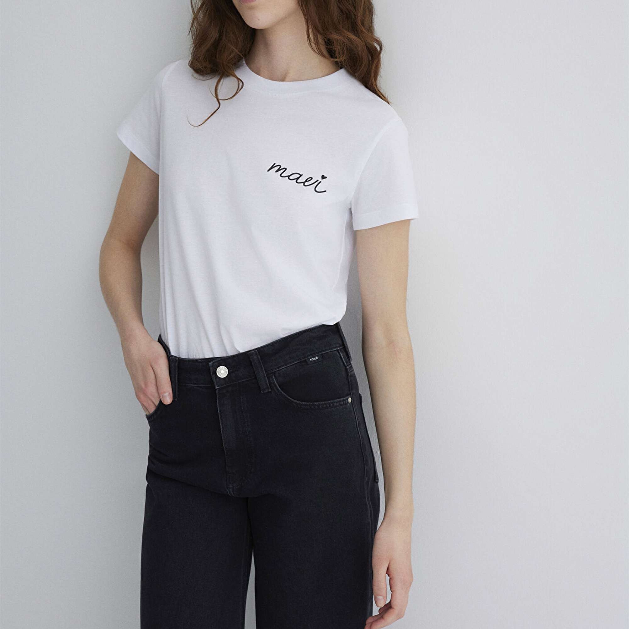 Mavi Mavi Logo Baskılı Beyaz Tişört Semi Slim Fit / Yarı Dar Kesim 1612962-620