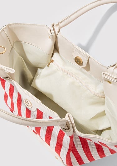  Mavi Kırmızı Çizgili Omuz Çantası 1913094-29781