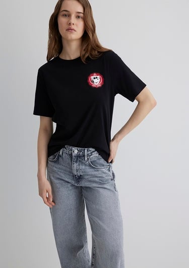  Mavi Joe Cool Baskılı Siyah Tişört Regular Fit / Normal Kesim 1613361-900