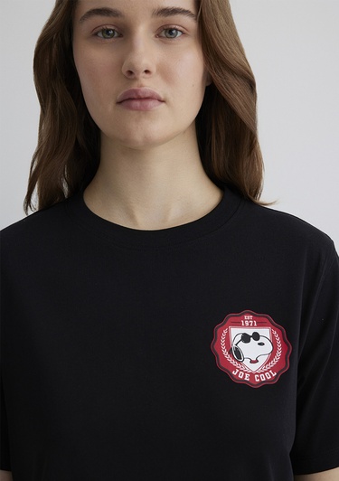  Mavi Joe Cool Baskılı Siyah Tişört Regular Fit / Normal Kesim 1613361-900