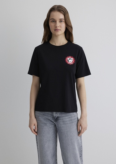  Mavi Joe Cool Baskılı Siyah Tişört Regular Fit / Normal Kesim 1613361-900