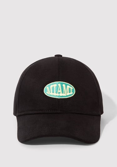  Mavi Miami Nakışlı Siyah Şapka 1913314-900