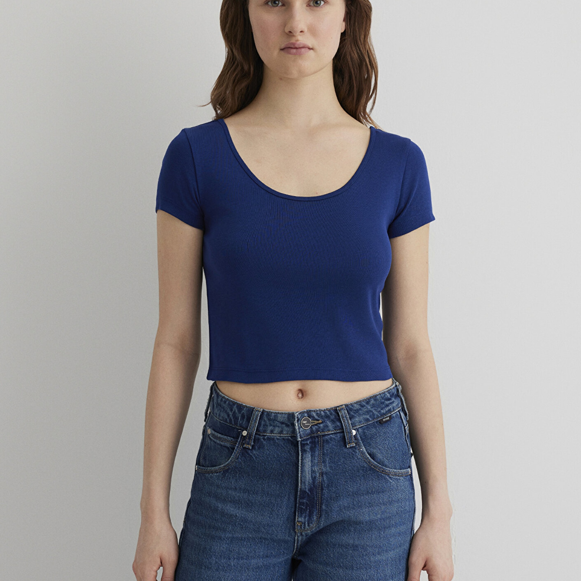 Mavi Mavi Basic Crop Tişört Crop / Kısa Kesim 1612374-70722