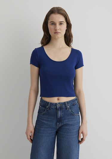  Mavi Mavi Basic Crop Tişört Crop / Kısa Kesim 1612374-70722