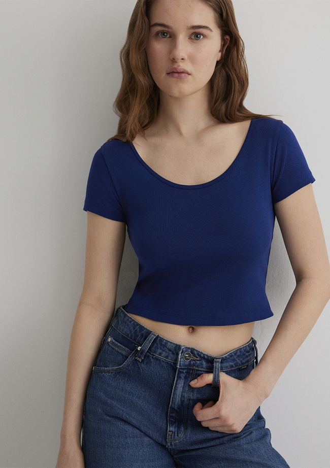 Mavi Mavi Basic Crop Tişört Crop / Kısa Kesim 1612374-70722