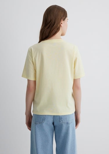  Mavi Palmiye Baskılı Sarı Tişört Regular Fit / Normal Kesim 1613179-71310