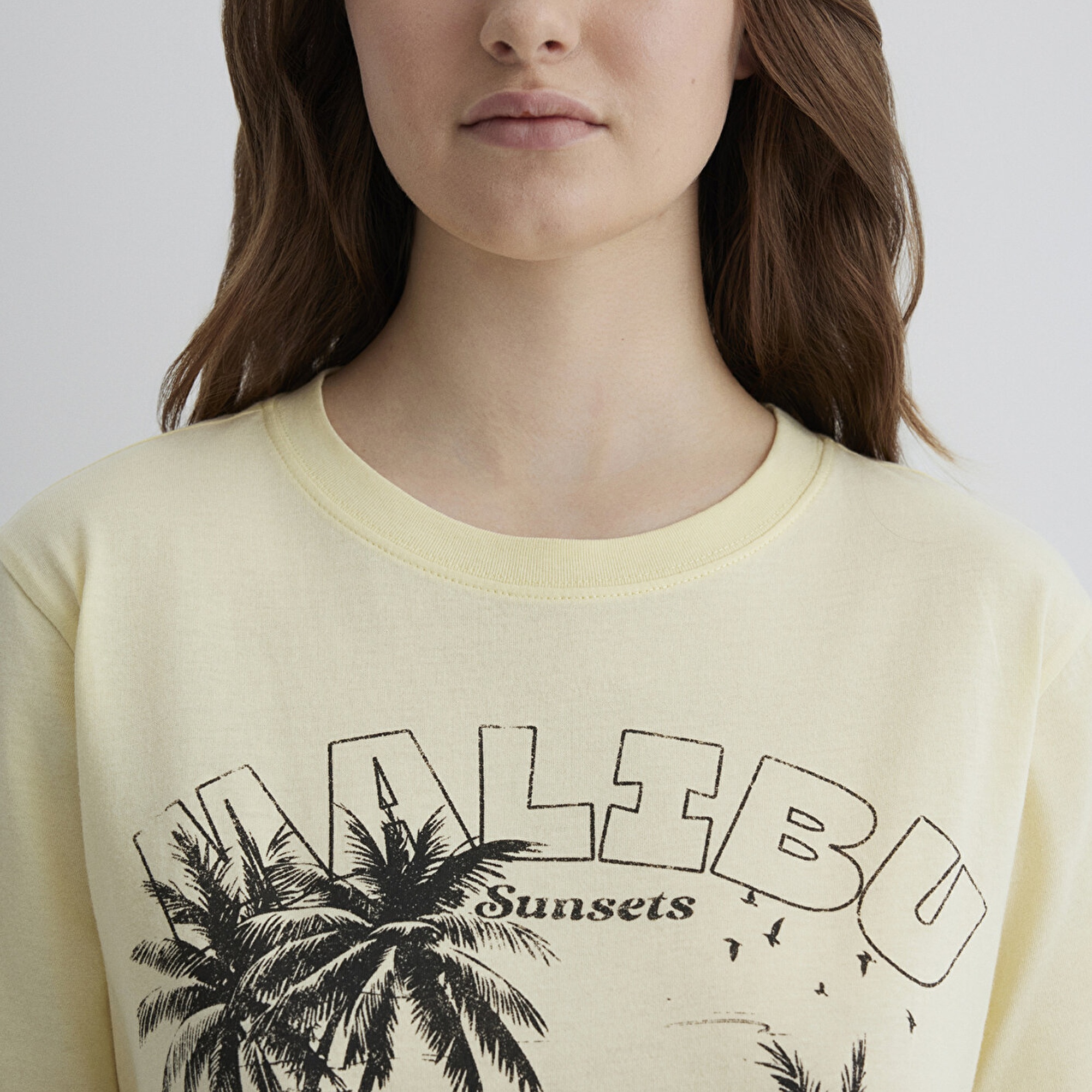 Mavi Palmiye Baskılı Sarı Tişört Regular Fit / Normal Kesim 1613179-71310