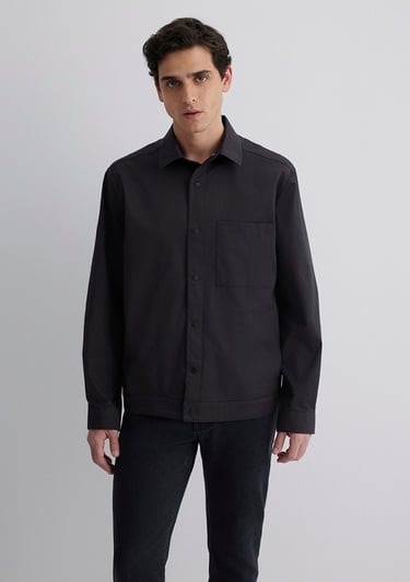  Mavi Siyah Gömlek Loose Fit / Bol Rahat Kesim 0211551-900