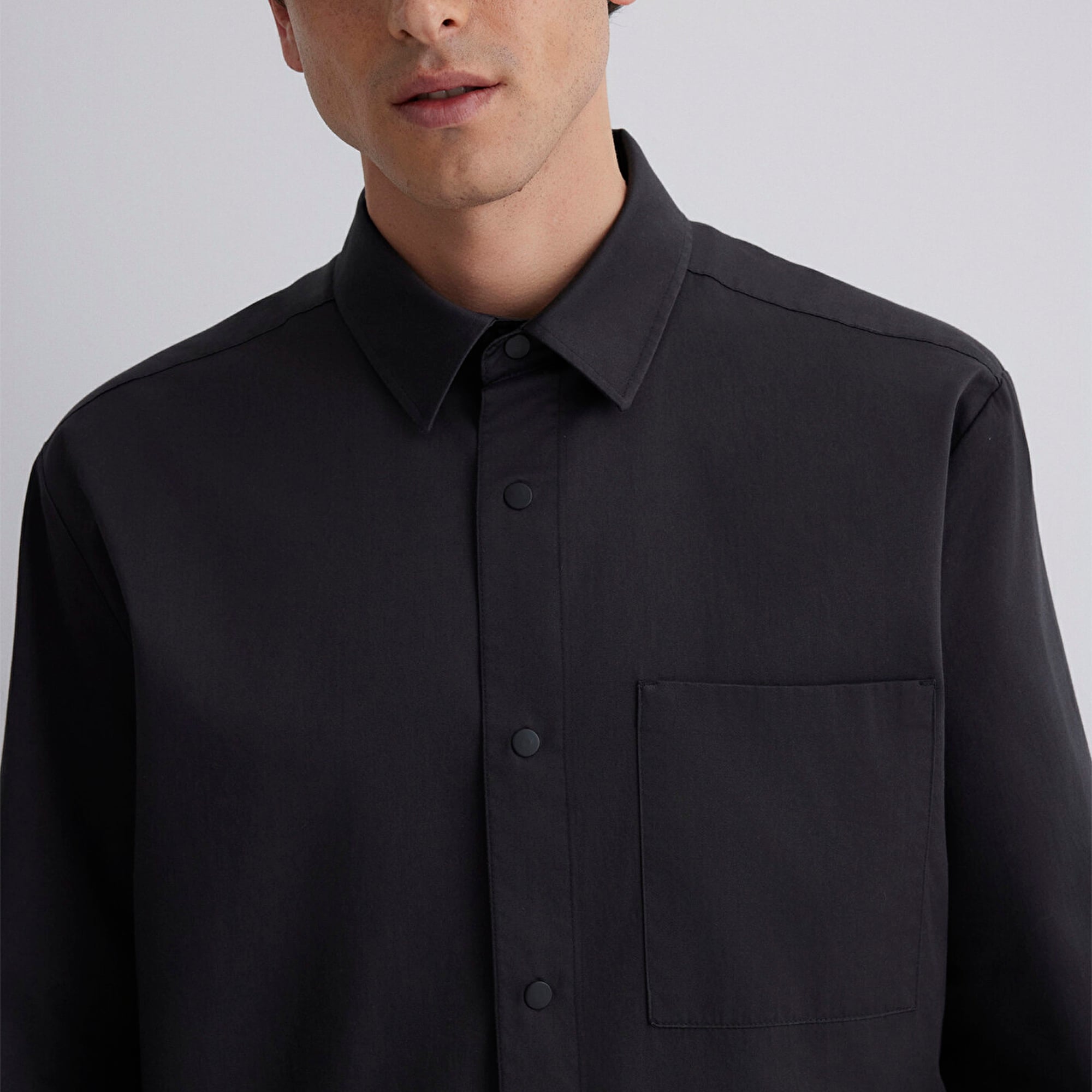 Mavi Siyah Gömlek Loose Fit / Bol Rahat Kesim 0211551-900