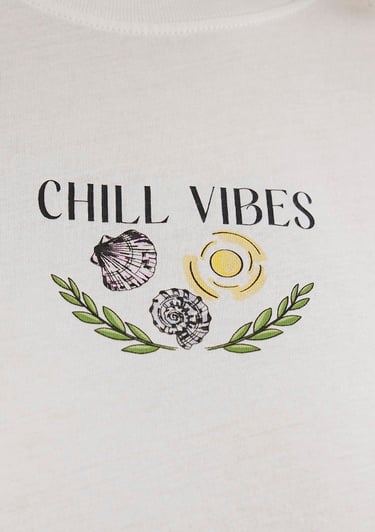  Mavi Baskılı Ekru Tişört Semi Slim Fit / Yarı Dar Kesim 1613191-70057