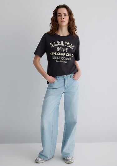  Mavi Malibu Baskılı Antrasit Tişört Regular Fit / Normal Kesim 1613184-70087