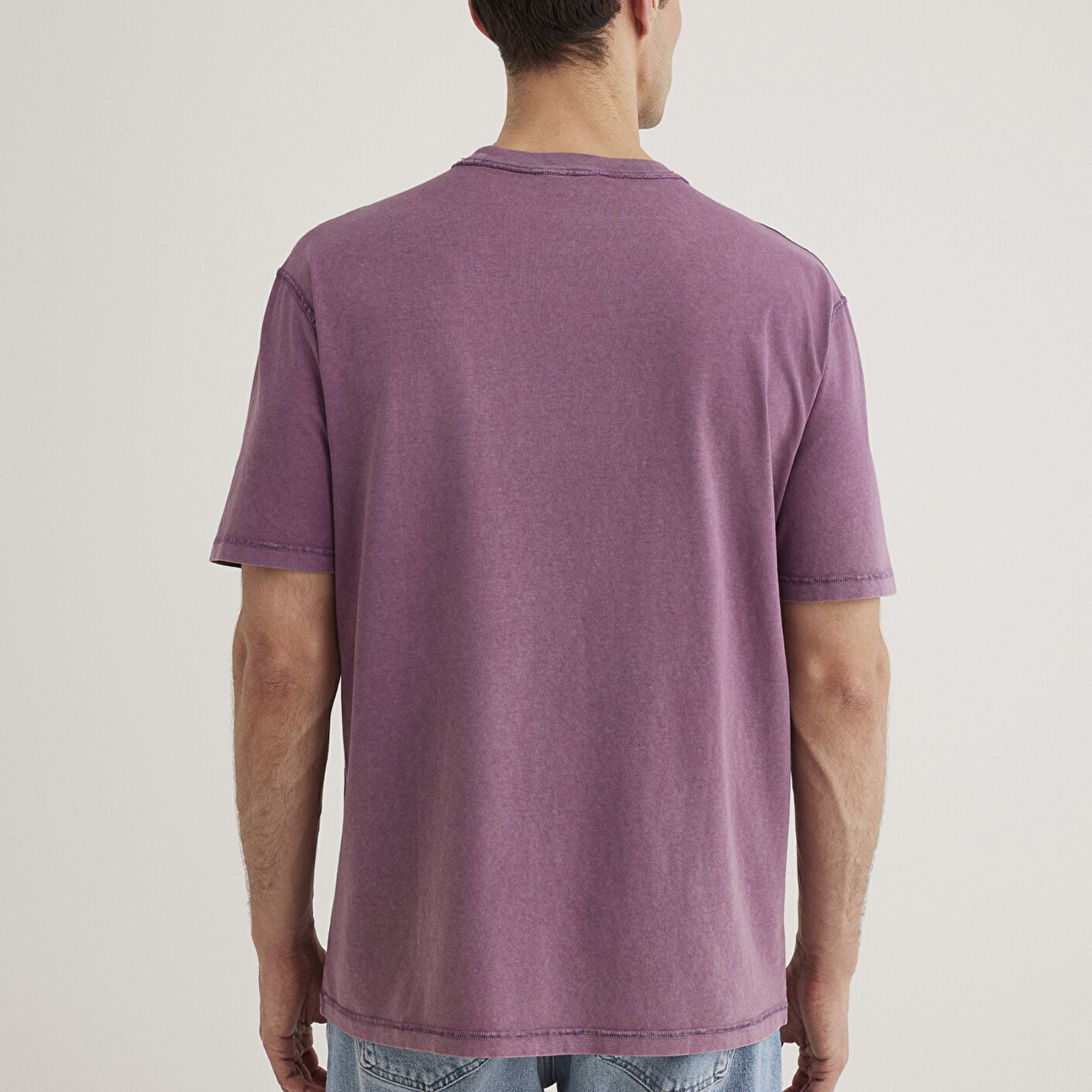 Mavi Mor Tişört Loose Fit / Bol Rahat Kesim 0612596-89596