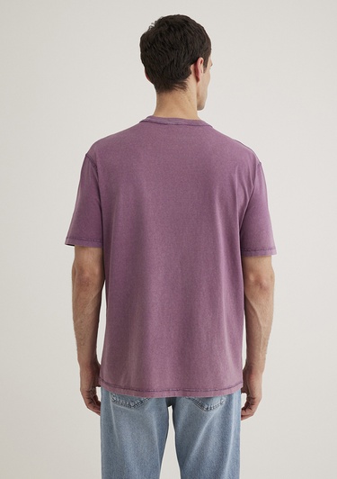  Mavi Mor Tişört Loose Fit / Bol Rahat Kesim 0612596-89596