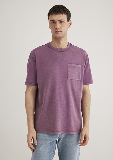  Mavi Mor Tişört Loose Fit / Bol Rahat Kesim 0612596-89596