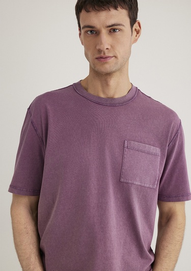  Mavi Mor Tişört Loose Fit / Bol Rahat Kesim 0612596-89596