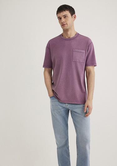  Mavi Mor Tişört Loose Fit / Bol Rahat Kesim 0612596-89596