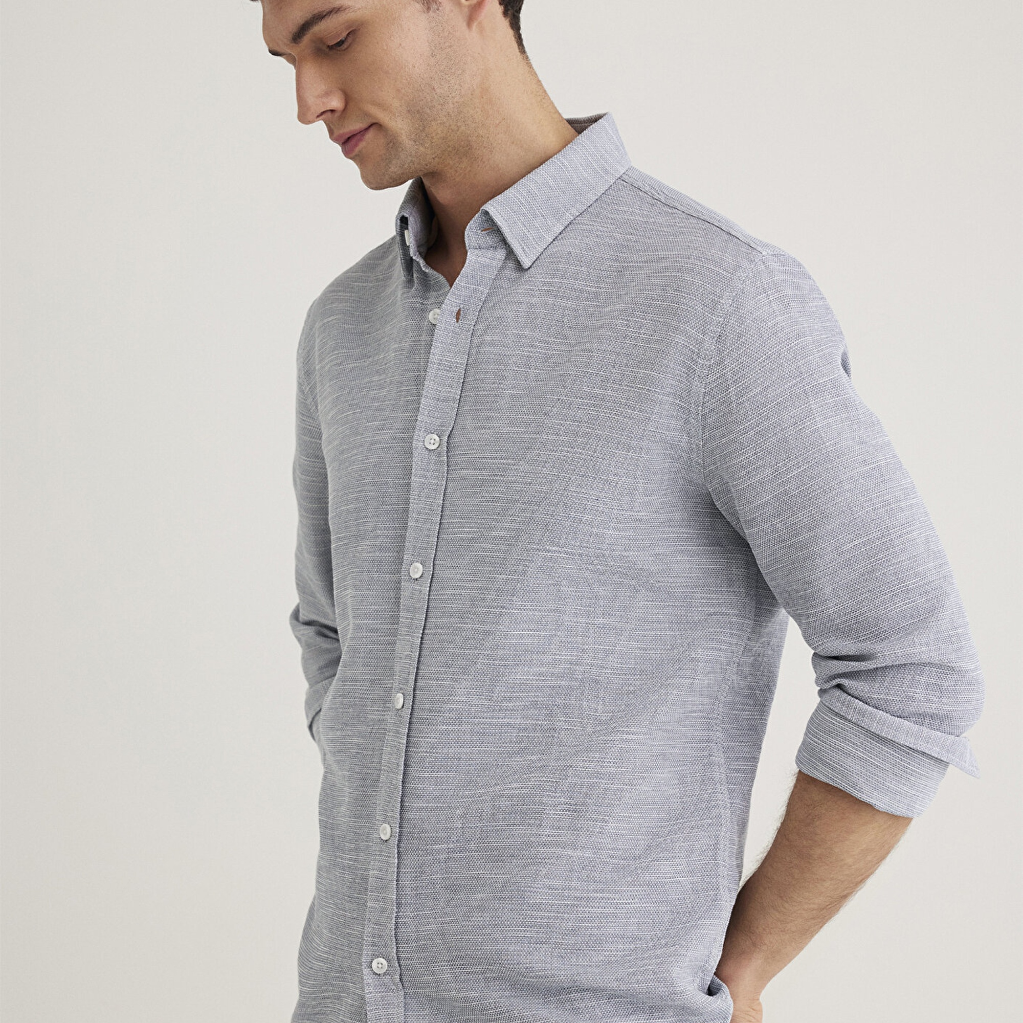 Mavi Mavi Gömlek Fitted / Vücuda Oturan Kesim 020579-86998