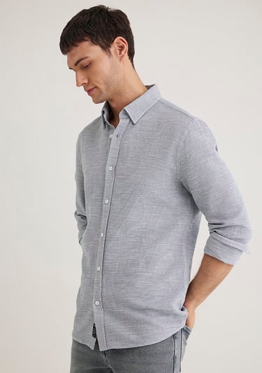  Mavi Mavi Gömlek Fitted / Vücuda Oturan Kesim 020579-86998