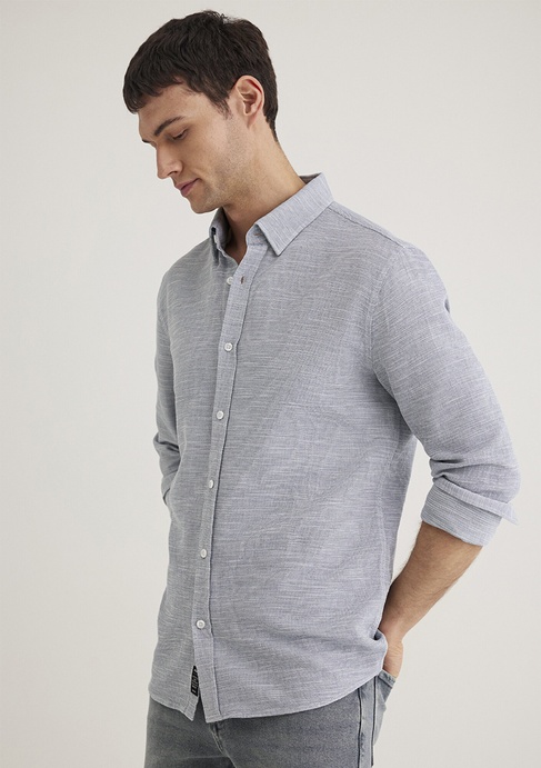  Mavi Mavi Gömlek Fitted / Vücuda Oturan Kesim 020579-86998