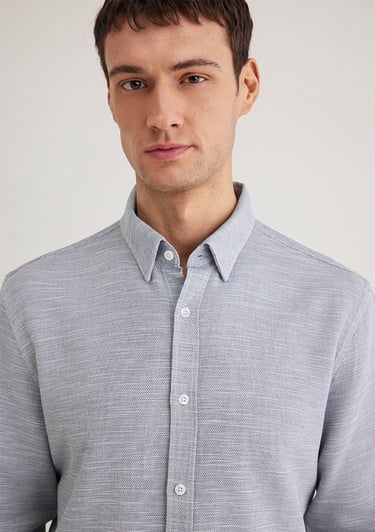  Mavi Mavi Gömlek Fitted / Vücuda Oturan Kesim 020579-86998
