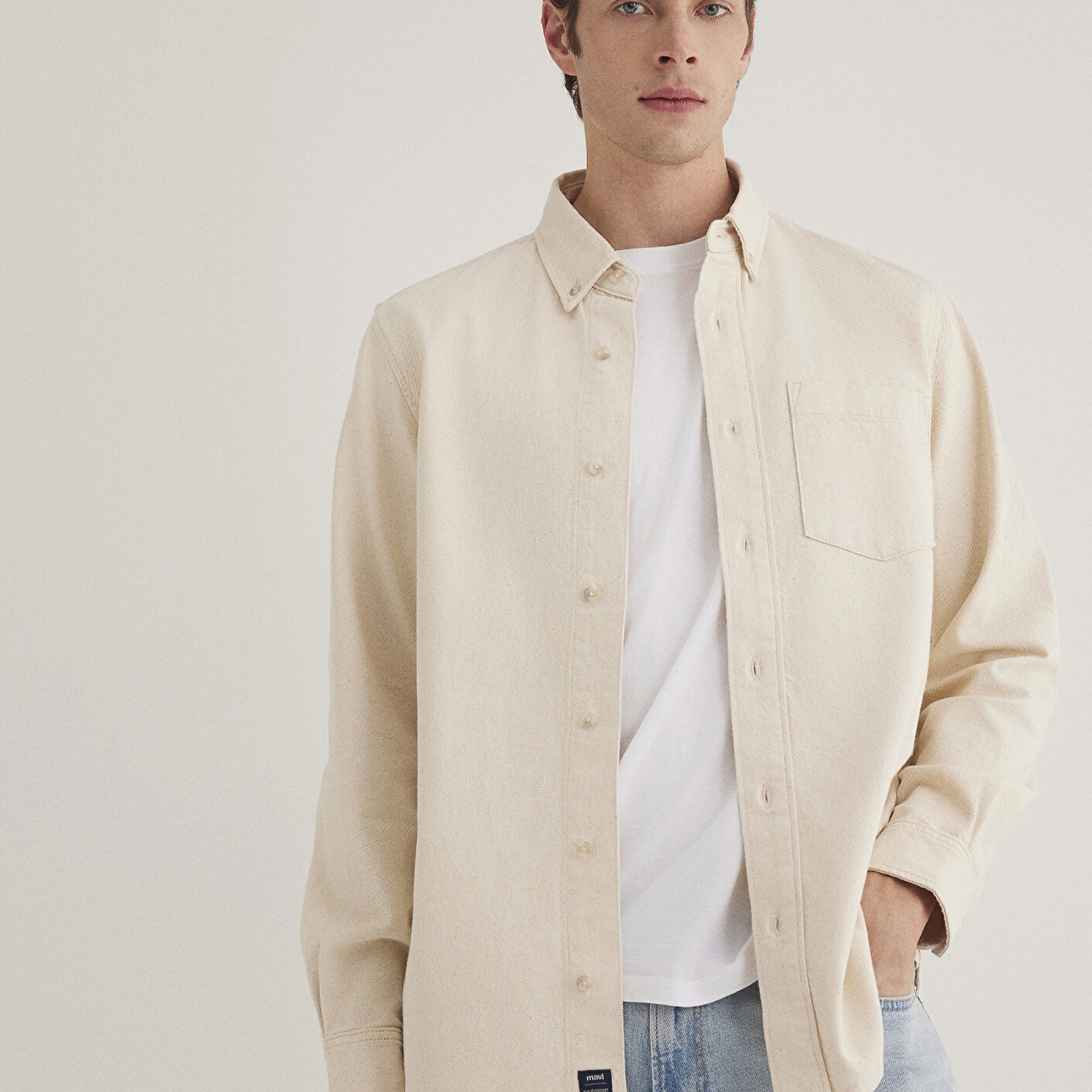 Mavi Jayden Classic Denim Ekru Jean Gömlek Regular Fit / Normal Kesim 0211065-89293