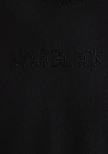  Mavi Mavi Black Nakışlı Siyah Tişört Regular Fit / Normal Kesim 0612644-900