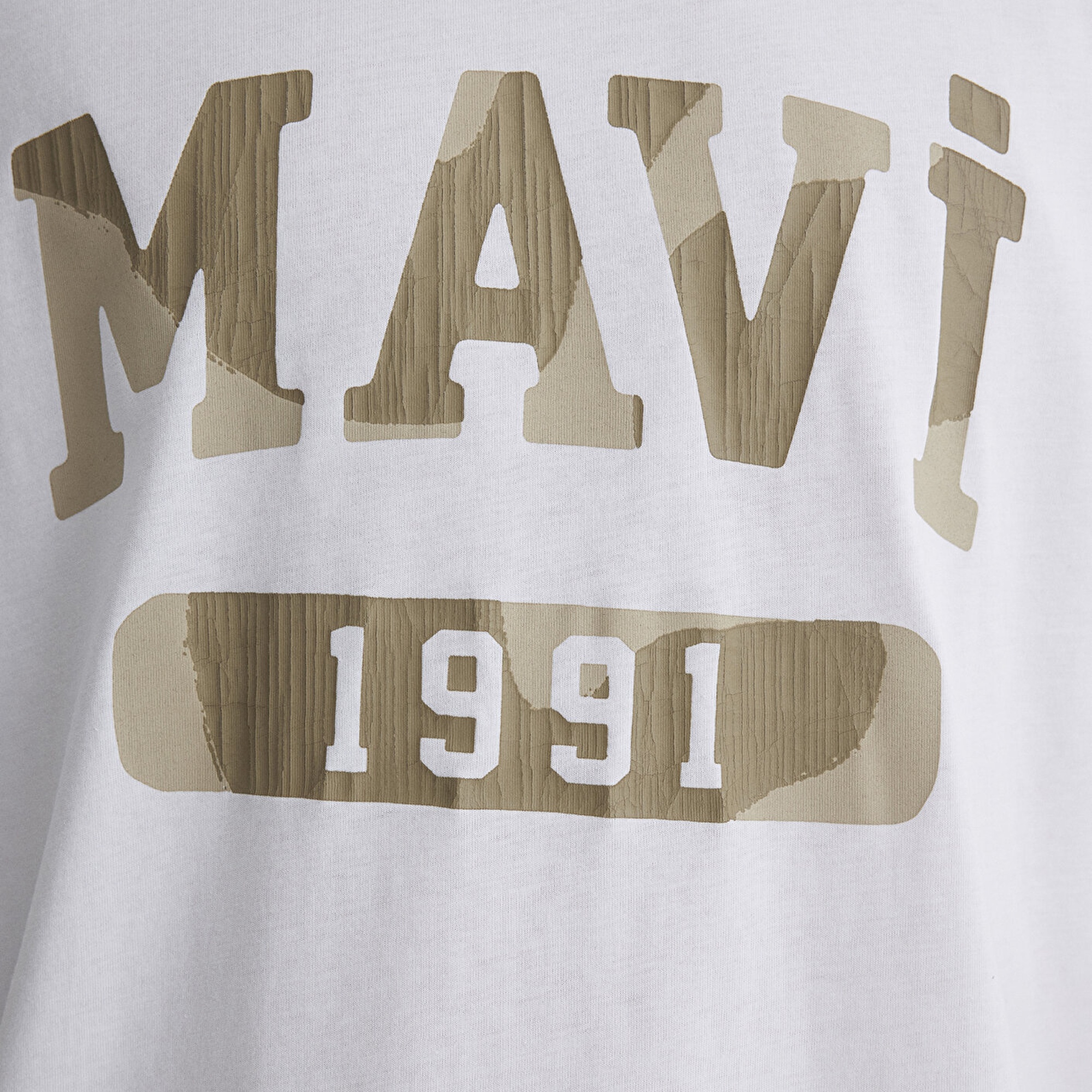 Mavi 1991 Baskılı Beyaz Tişört Loose Fit / Bol Rahat Kesim 0612573-620