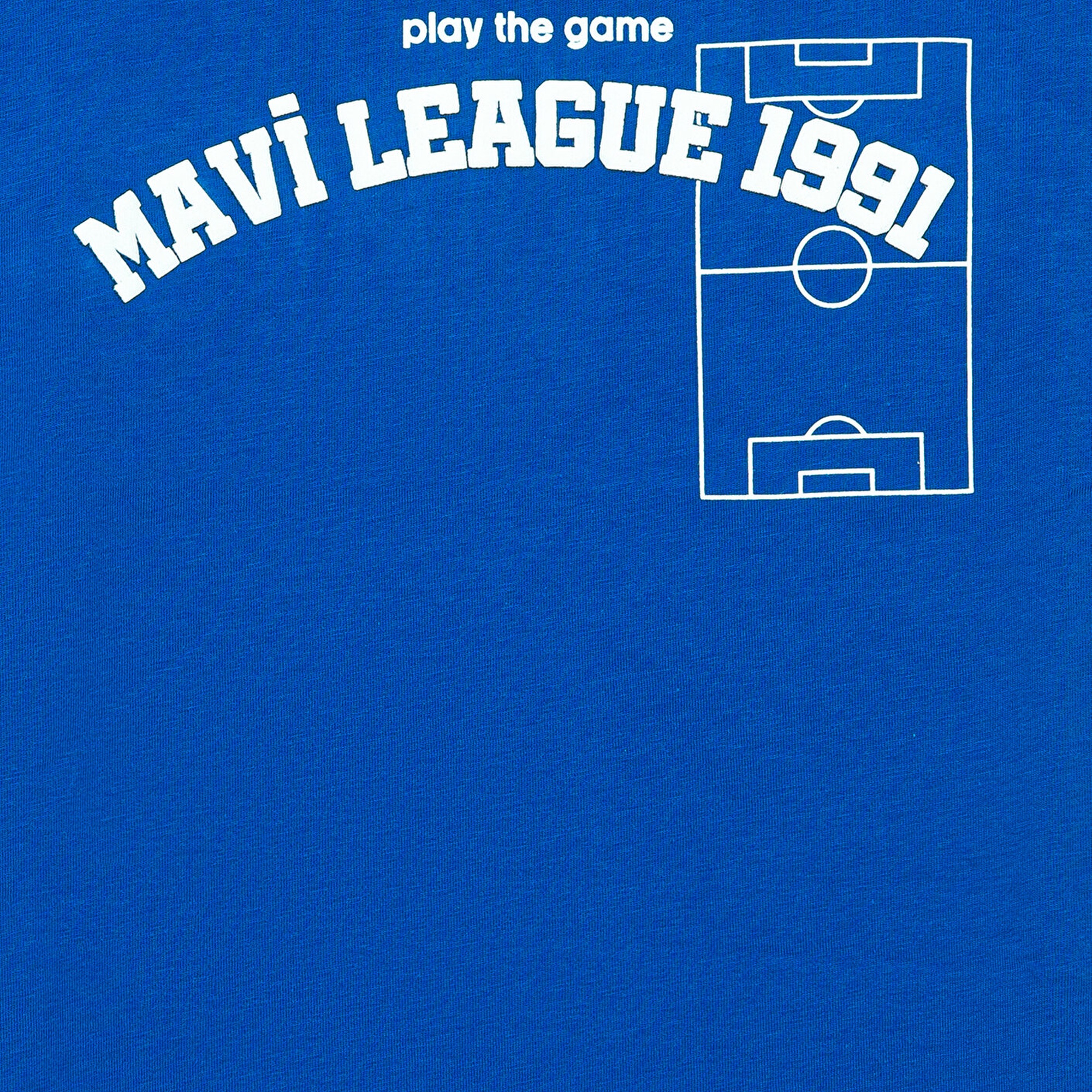 Mavi Game Day Baskılı Mavi Tişört Loose Fit / Bol Rahat Kesim 6610265-82491