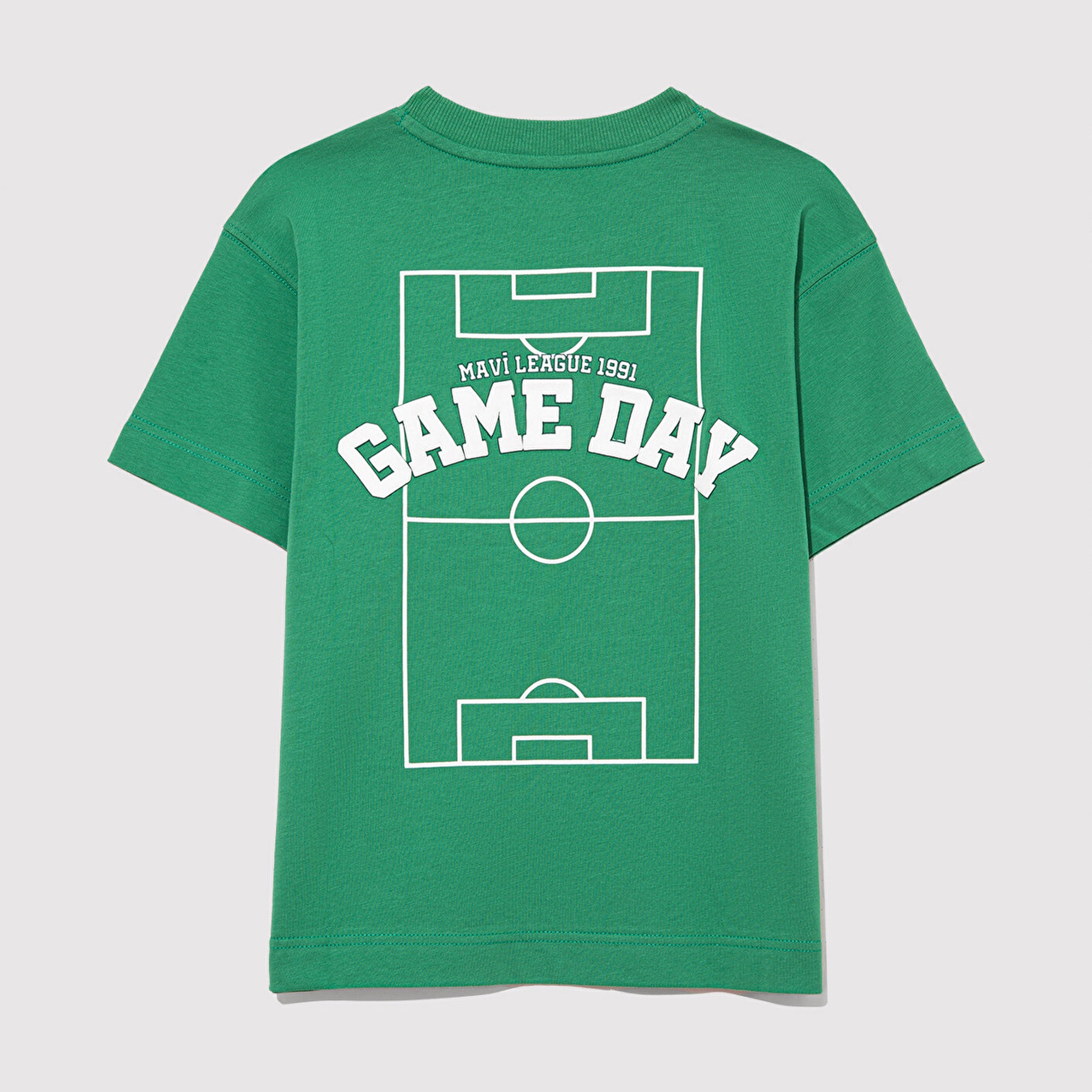 Mavi Game Day Baskılı Yeşil Tişört Loose Fit / Bol Rahat Kesim 6610265-71843