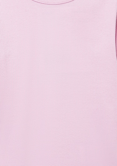  Mavi Fitilli Pembe Basic Tişört Fitted / Vücuda Oturan Kesim 7610260-86953