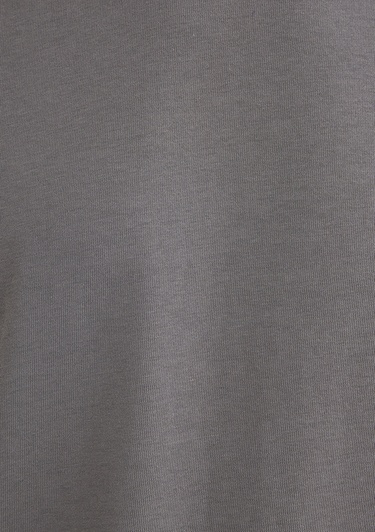  Mavi Bisiklet Yaka Gri Basic Tişört Loose Fit / Bol Rahat Kesim 0611596-80020