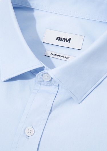  Mavi Kolay Ütülenebilir Mavi Gömlek Slim Fit / Dar Kesim 0211571-90160