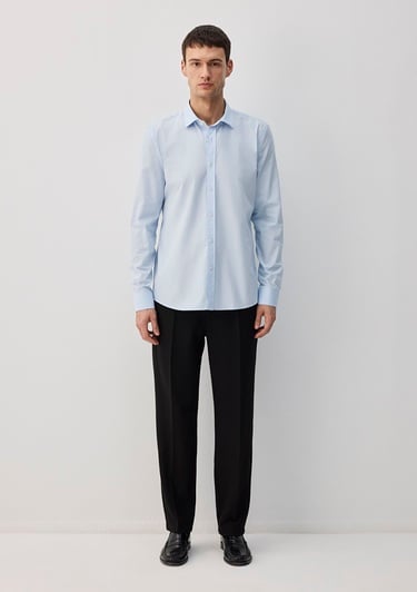  Mavi Kolay Ütülenebilir Mavi Gömlek Slim Fit / Dar Kesim 0211571-90160