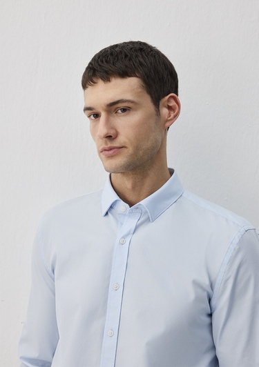  Mavi Kolay Ütülenebilir Mavi Gömlek Slim Fit / Dar Kesim 0211571-90160