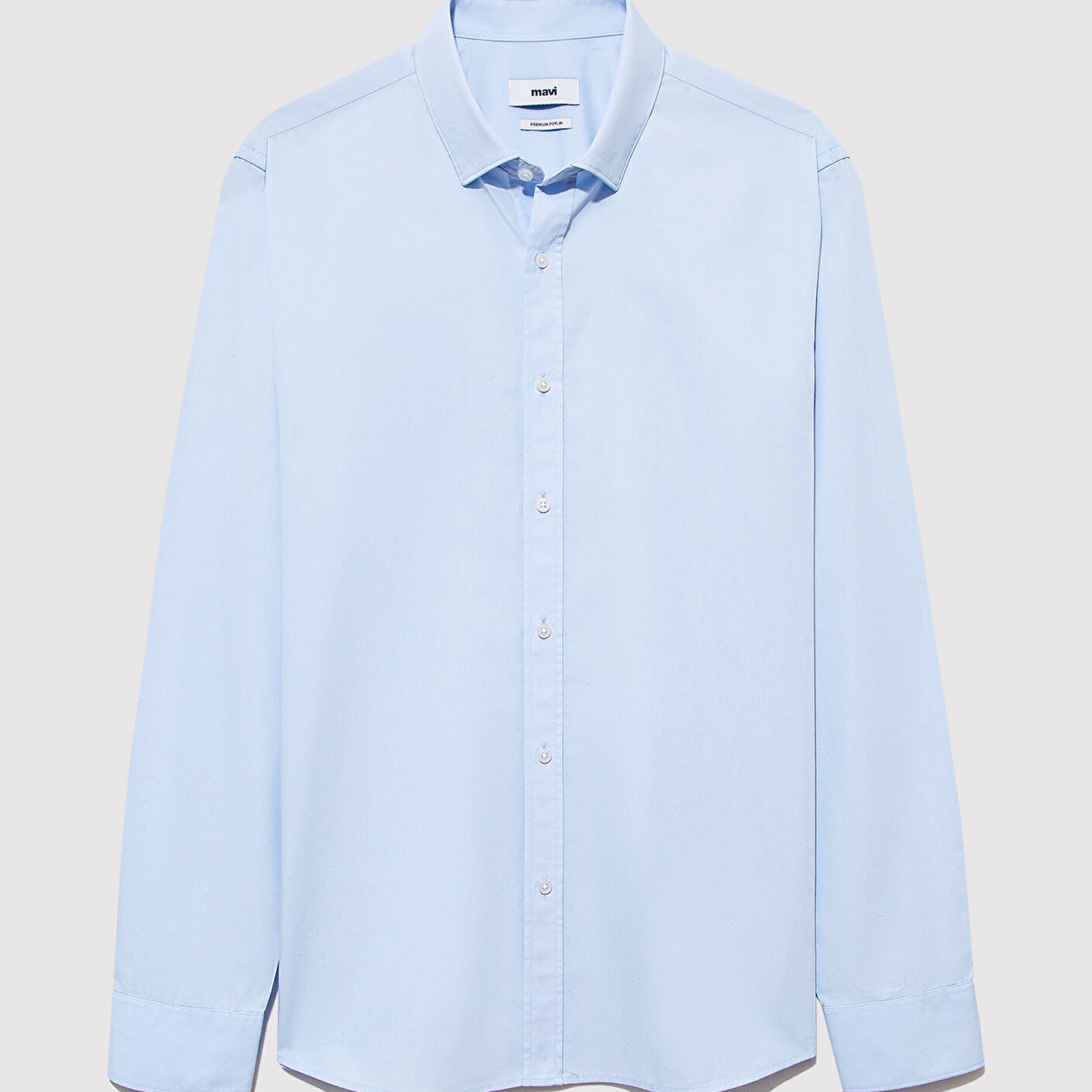 Mavi Kolay Ütülenebilir Mavi Gömlek Slim Fit / Dar Kesim 0211571-90160