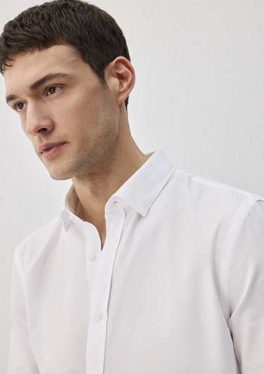  Mavi Tencel TM Beyaz Gömlek Slim Fit / Dar Kesim 0211573-620