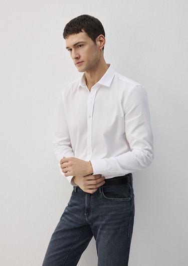  Mavi Tencel TM Beyaz Gömlek Slim Fit / Dar Kesim 0211573-620