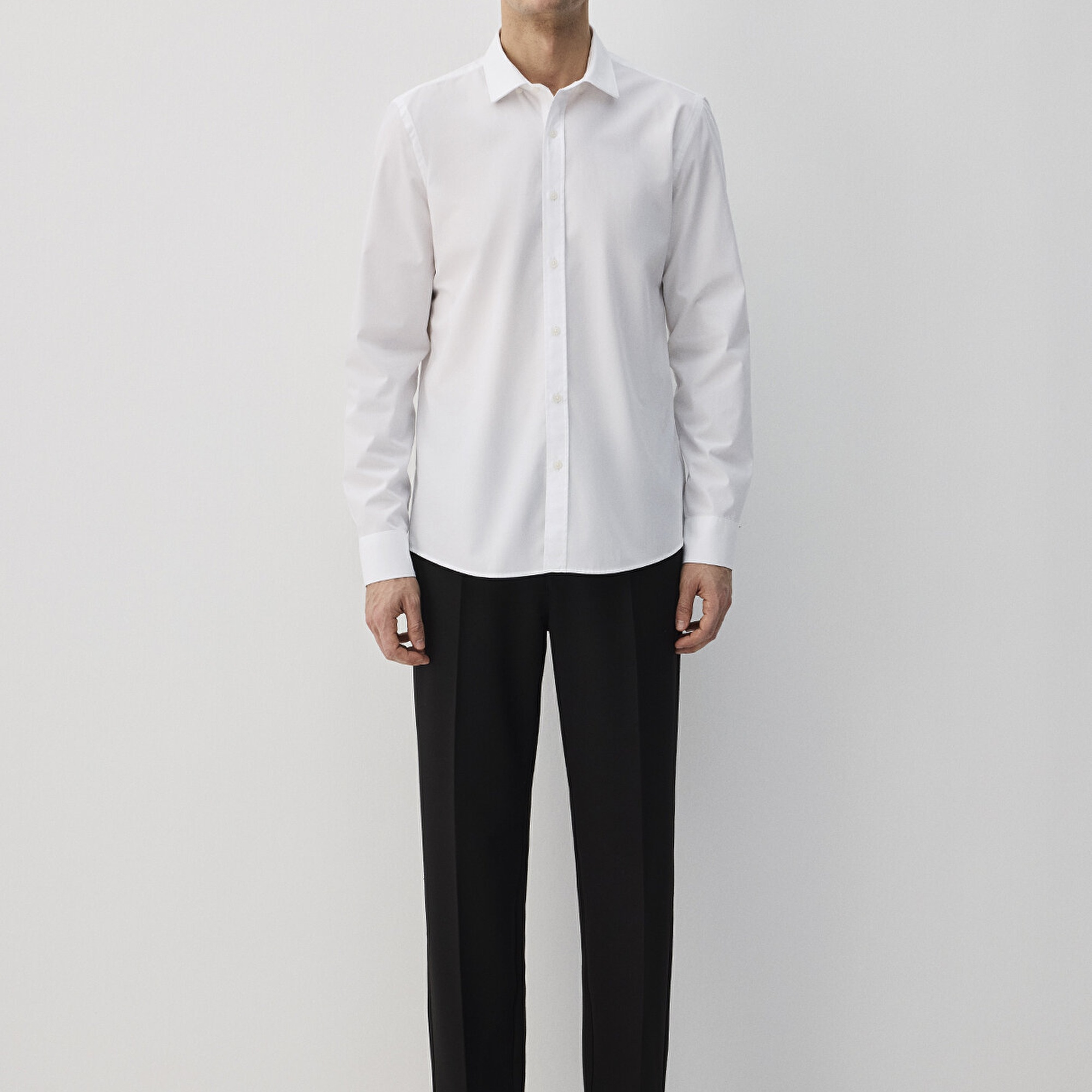 Mavi Kolay Ütülenebilir Beyaz Gömlek Slim Fit / Dar Kesim 0211571-620