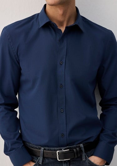  Mavi Kolay Ütülenebilir Lacivert Gömlek Slim Fit / Dar Kesim 0211571-70490