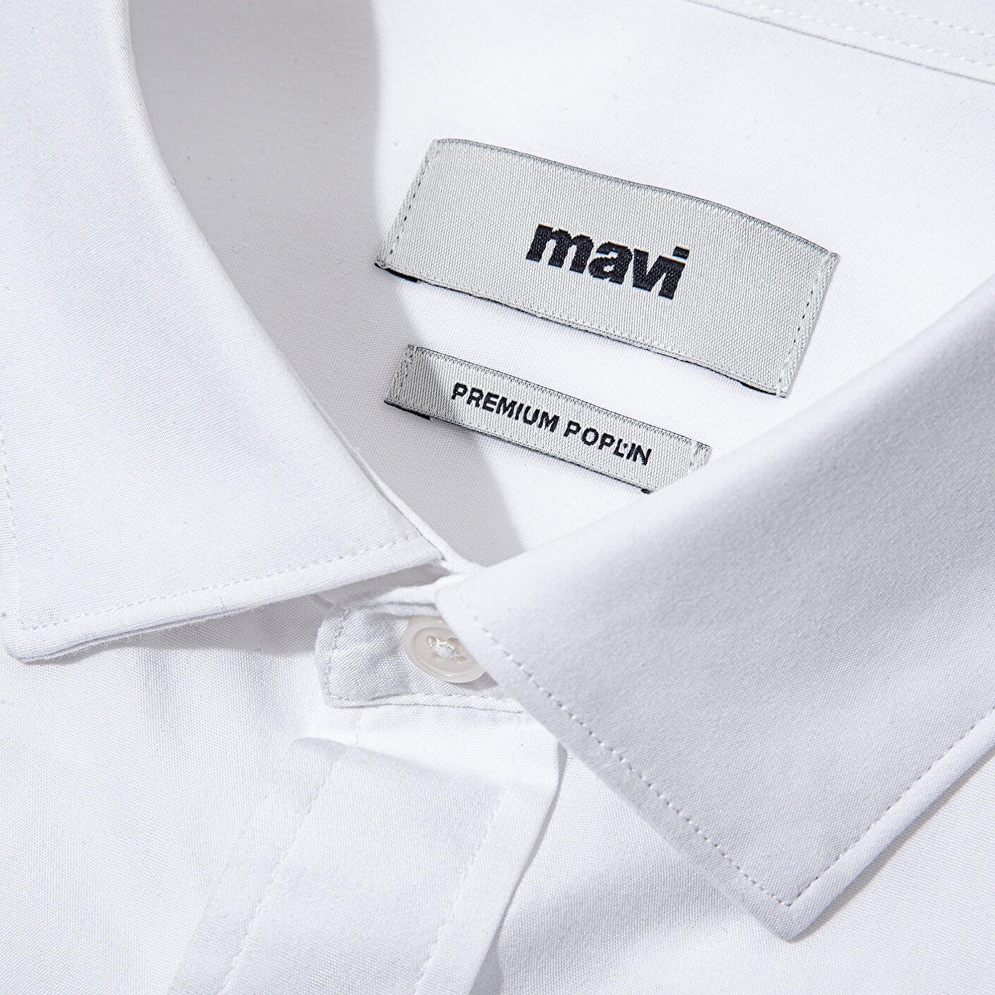 Mavi Kolay Ütülenebilir Beyaz Gömlek Slim Fit / Dar Kesim 0211571-620