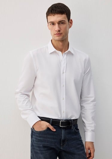  Mavi Tencel TM Beyaz Gömlek Slim Fit / Dar Kesim 0211573-620